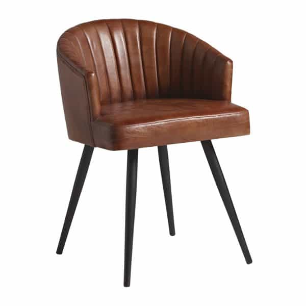 Downtown Leather Tub Chair - Vintage Tan Leather
