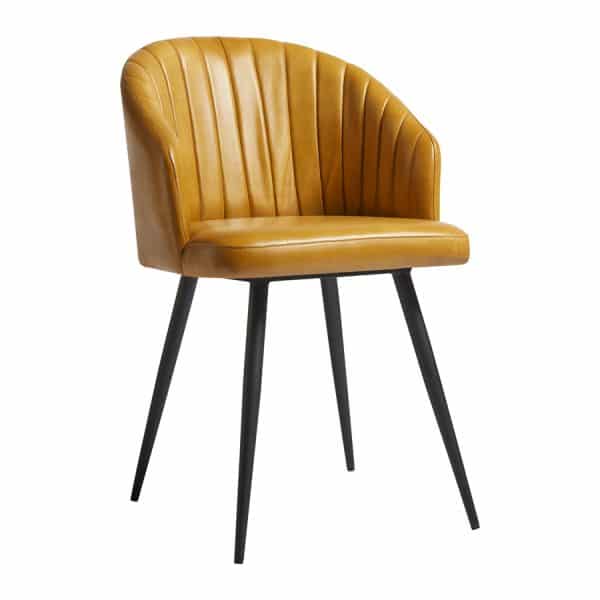 Downtown Leather Tub Chair - Vintage Gold Leather