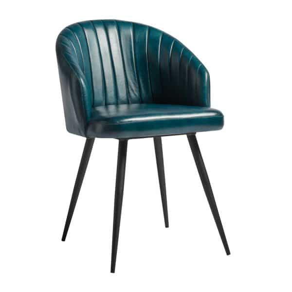 Downtown Leather Tub Chair - Vintage Blue Leather