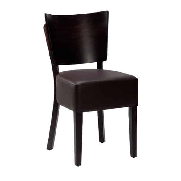 Canterbury Upholstered Side Chair - Veneer Back / Brown Seat / Wenge Frame