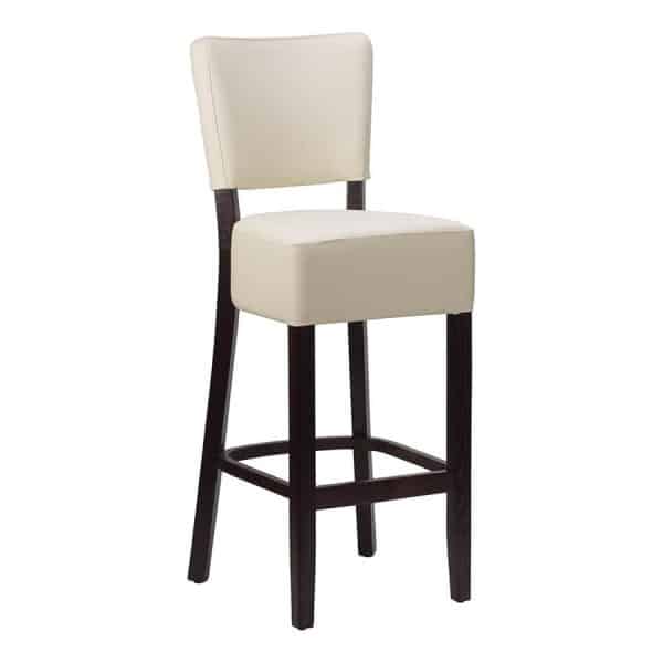 Canterbury Upholstered Bar Stool - Ivory / Wenge Frame