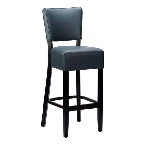 Canterbury Upholstered Bar Stool - Iron Grey / Black Frame