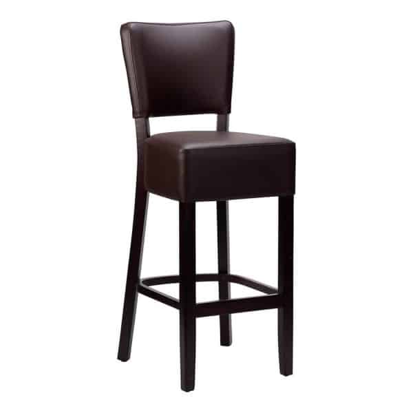 Canterbury Upholstered Bar Stool - Dark Brown / Wenge Frame