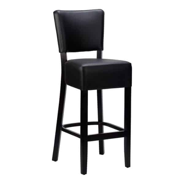 Canterbury Upholstered Bar Stool - Black / Black Frame
