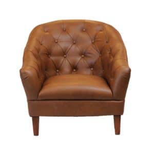 Contract Use Real Leather Sinatra Chair - Tan