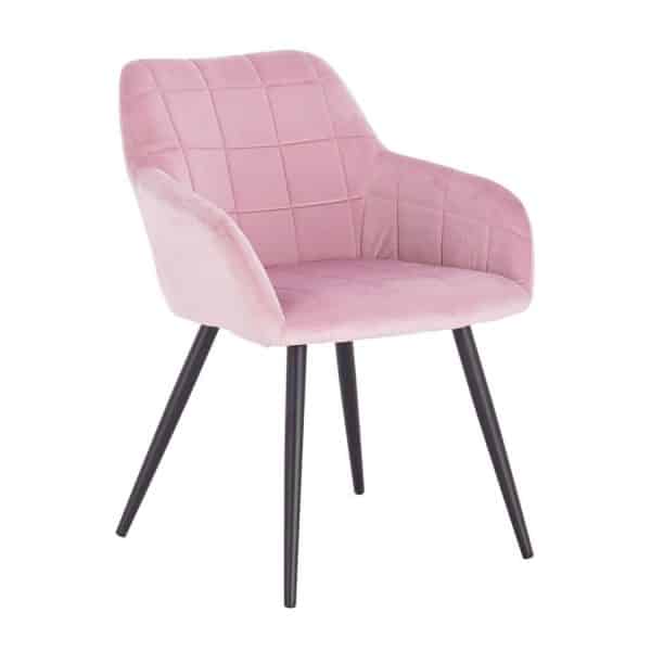 SQQ1 Square Quilted Chair - Pink Velvet