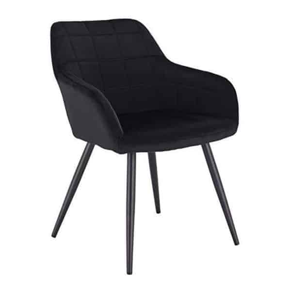 SQQ1 Square Quilted Chair - Black Velvet