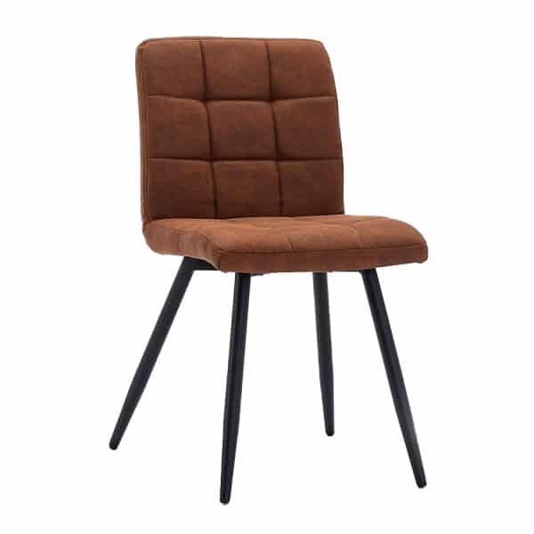 DQ4 Savannah Upholstered Armchair - Orange-Brown Faux Leather