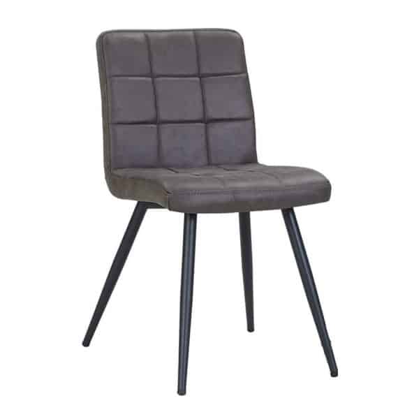 DQ4 Savannah Upholstered Armchair - Dark Grey Faux Leather