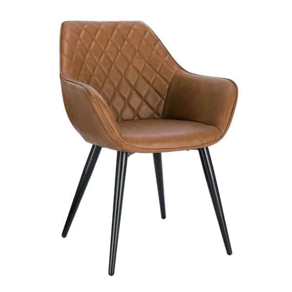 DQ1 Diamond Quilted Chair - Distressed Tan Faux Leather