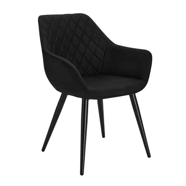 DQ1 Diamond Quilted Chair - Black Velvet