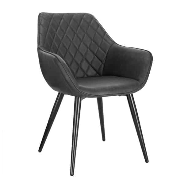 DQ1 Diamond Quilted Chair - Anthracite Grey Faux Leather