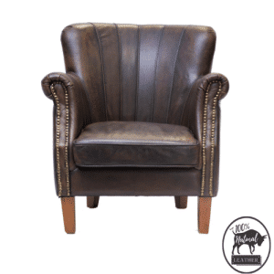 Contract Use Real Leather Prodigy Winged Chair - Brown