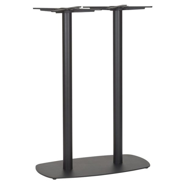Curved Rectangle Twin Pedestal Flat Black Poseur Base
