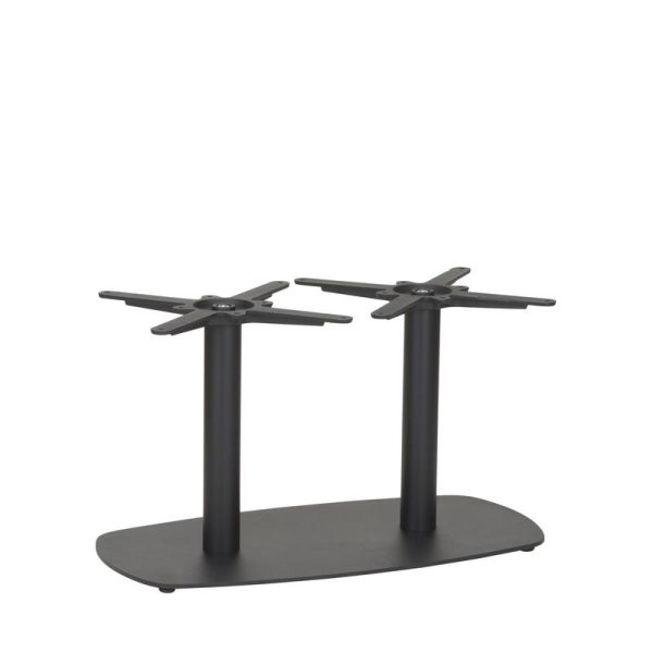 Curved Rectangle Twin Pedestal Flat Black Coffee Base