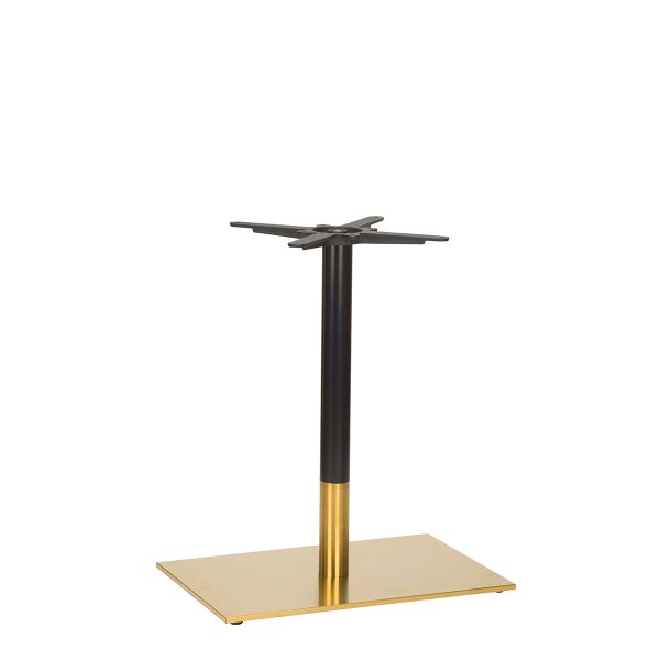 Black & Gold Flat Single Pedestal Dining Table Base (G)