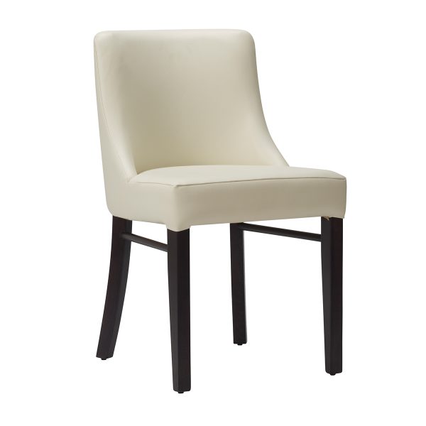 Lagundo Upholstered Side Chair - Ivory / Wenge
