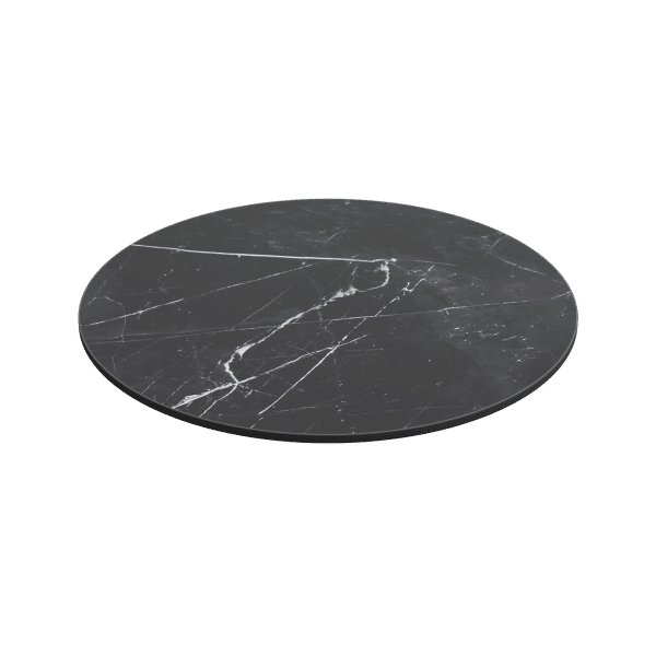 700mm Dia Round x 12mm Porcelain Table Top - Black Calacatta - Made To Order