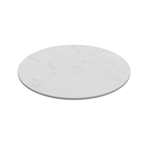 700mm Dia Round x 12mm Porcelain Table Top - White Calacatta - Made To Order