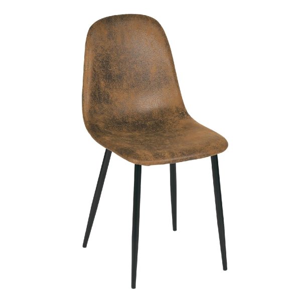 Torro Distressed Brown Suede Side Chair (M)