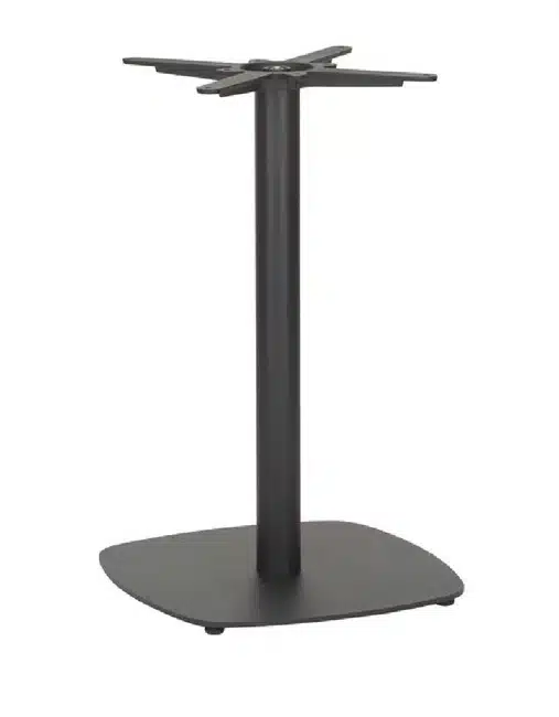 Curved square flat table base with a modern design for restaurants and cafés.