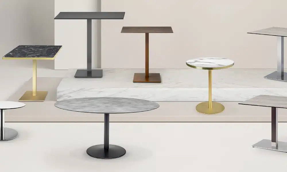 Table Bases of different types, shapes and colours for commercial pubs and restaurants