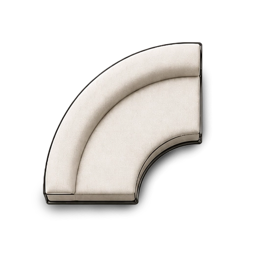 Curved 1/4 round booth unit for bespoke restaurant seating layouts