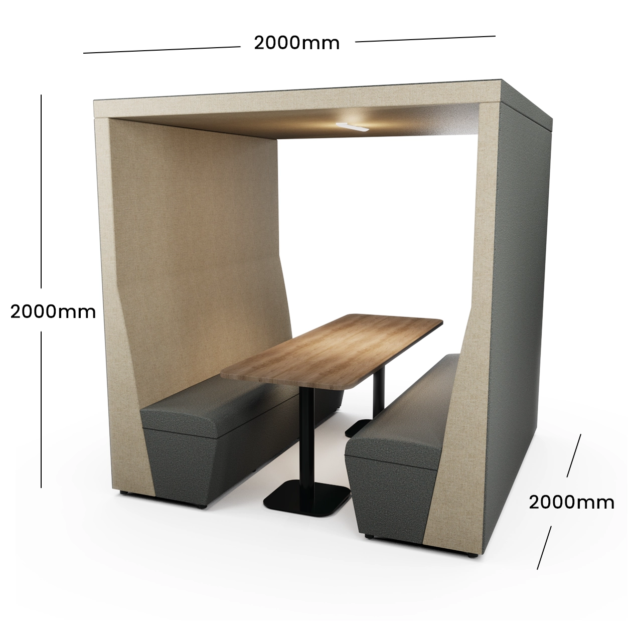 Extra Large Open Plan Meeting Pod - Acoustic Meeting Pod for Team Meetings - HCF Contract Furniture