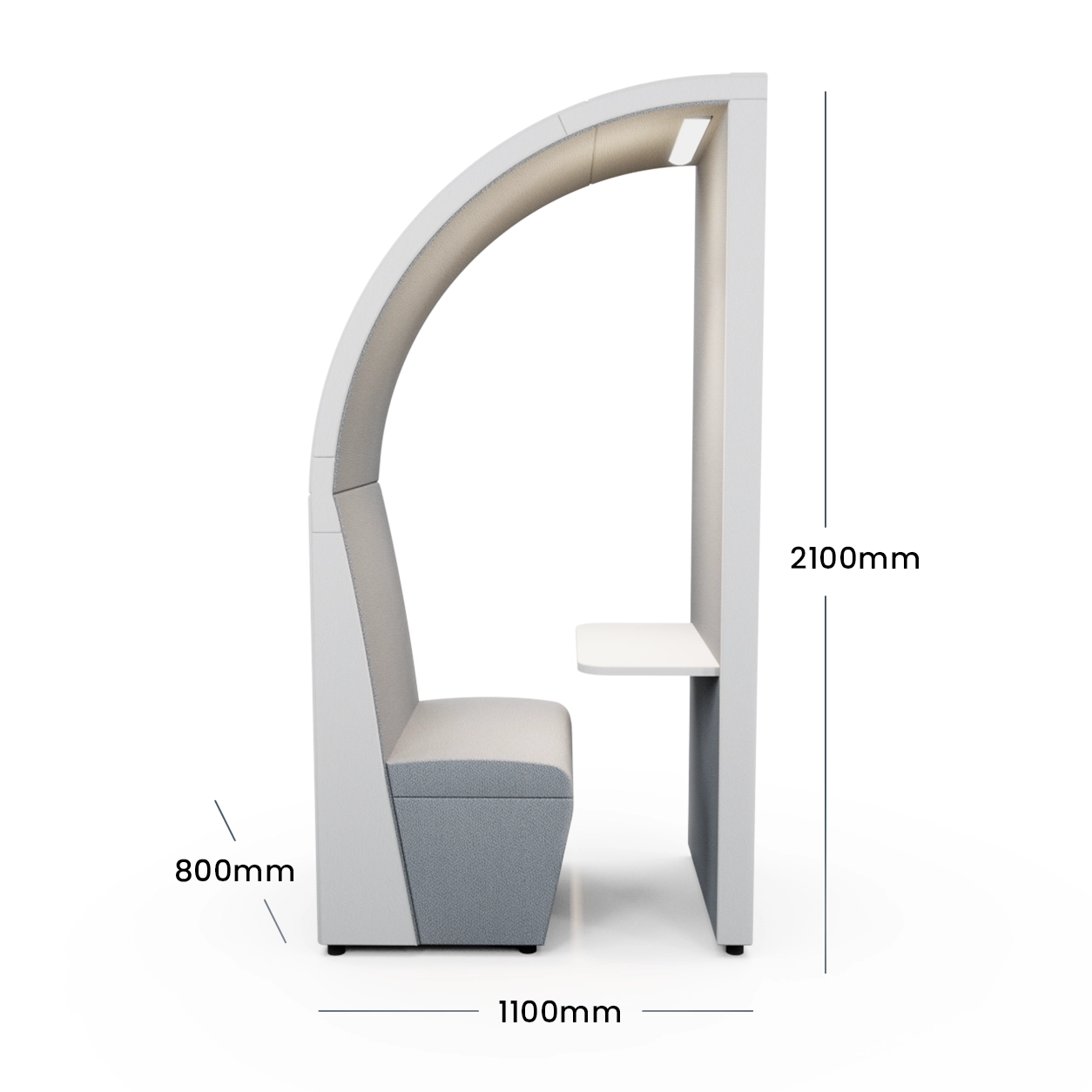Loop Single Seater Open Meeting Pod - 800mm Unit