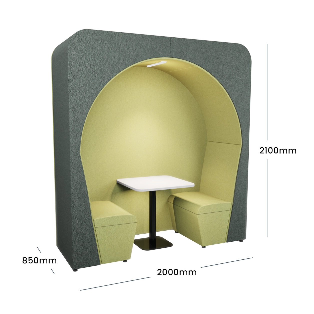 Nook Two Seater Closed Meeting Pod - 850mm Unit