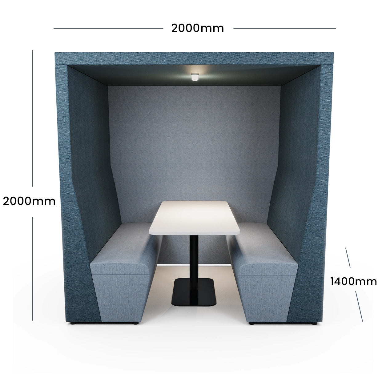 Qube Office Double Four Seater Meeting Pod Closed Back