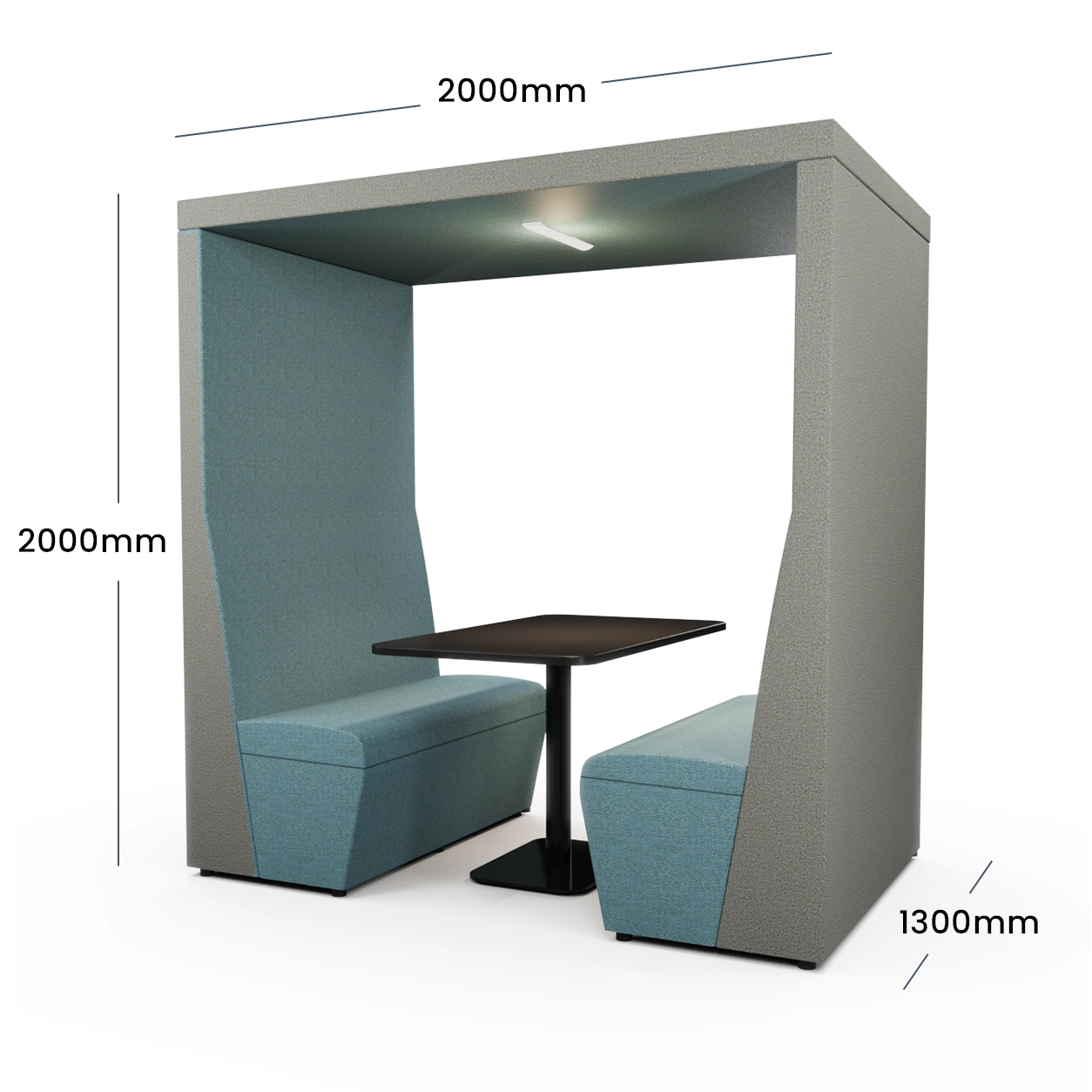 Qube Office Double Four Seater Meeting Pod Open Back