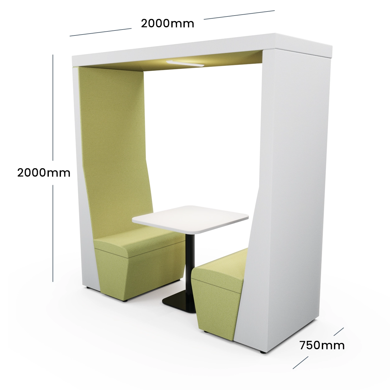 Qube Office Double Two Seater Meeting Pod Open Back