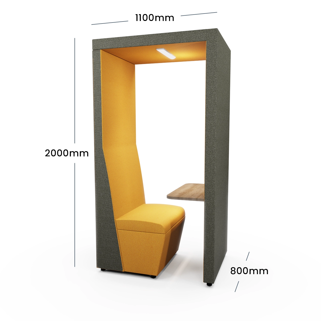 Qube Single Seater Meeting Pod - 800mm Unit