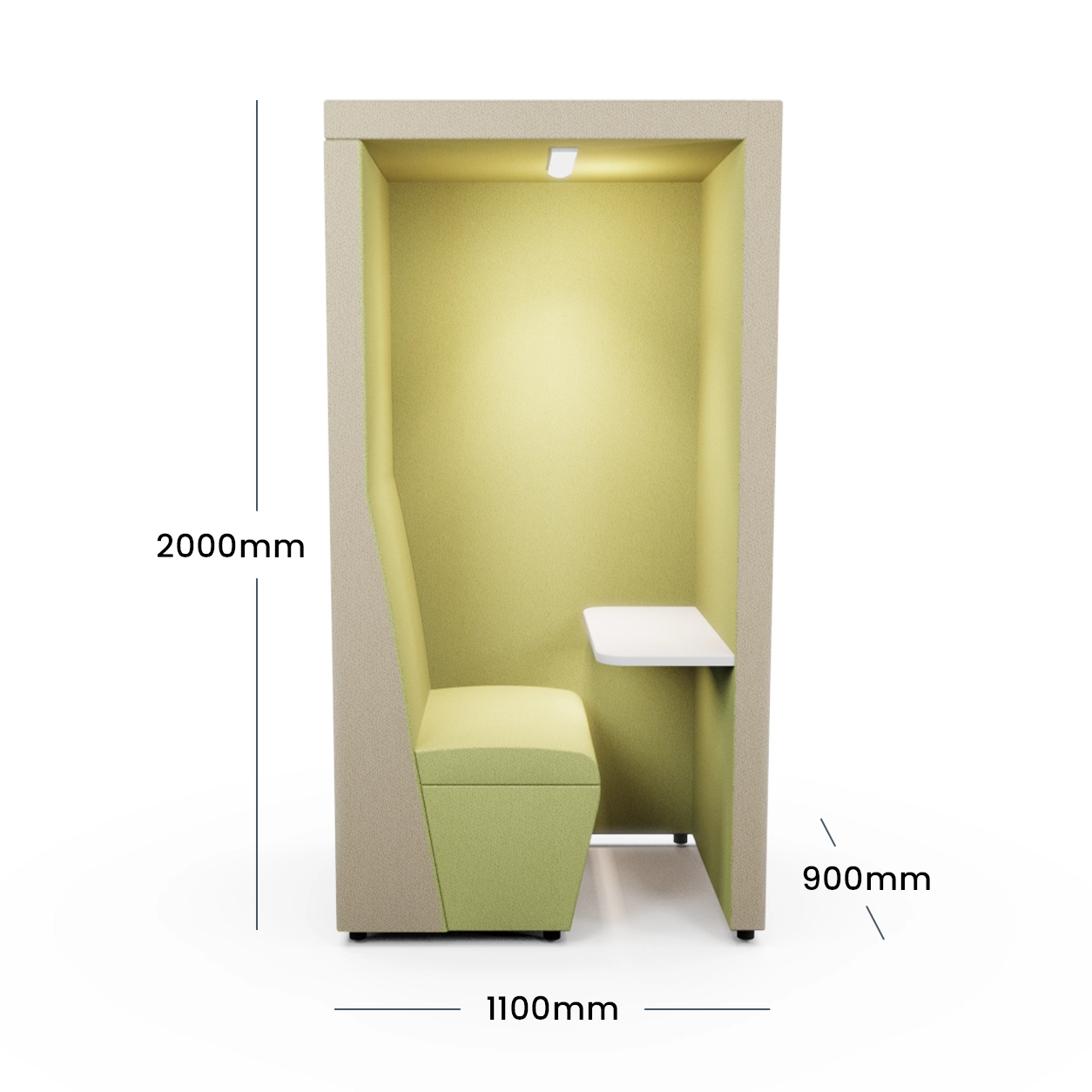 Qube Single Seater Meeting Pod Closed Back - 800mm Unit